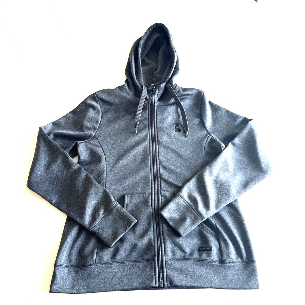 Charles River Apparel Womens Hooded Fleece-lined Full Zip Jacket Sz Medium Gray